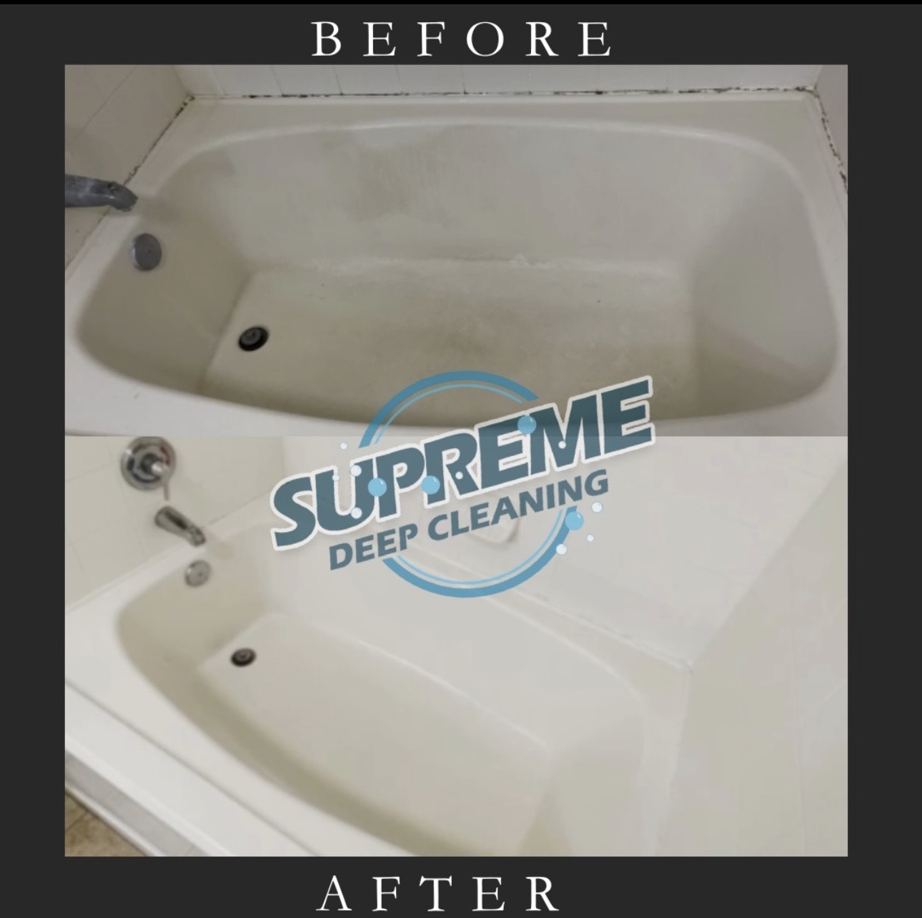 Bathtub deep cleaning — before and after