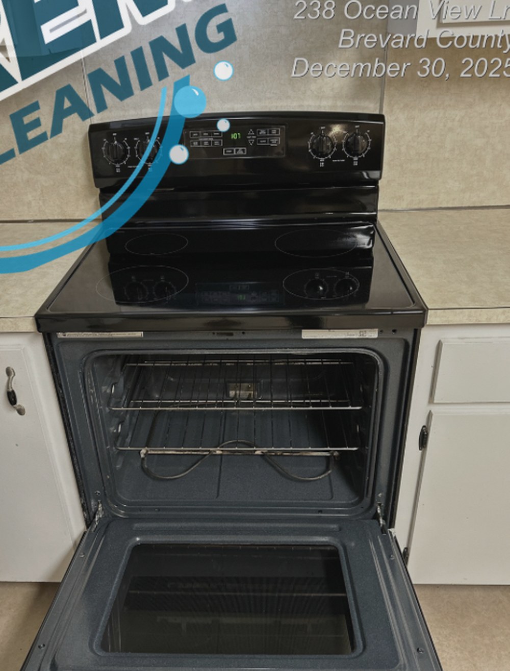 An oven interior after cleaning